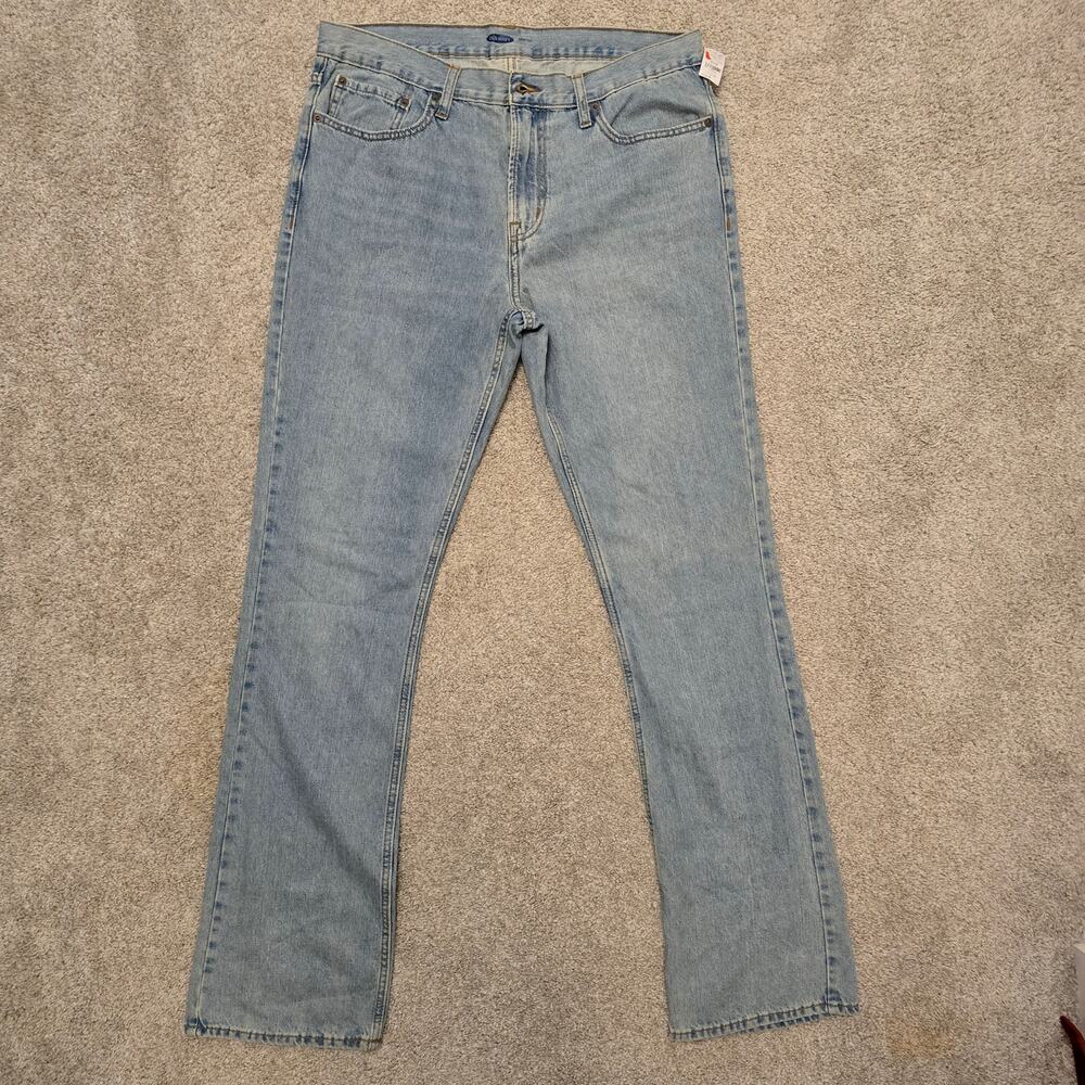 NWT Old Navy Men's Jeans Light Washed Tanned Bootcut Size 36x36